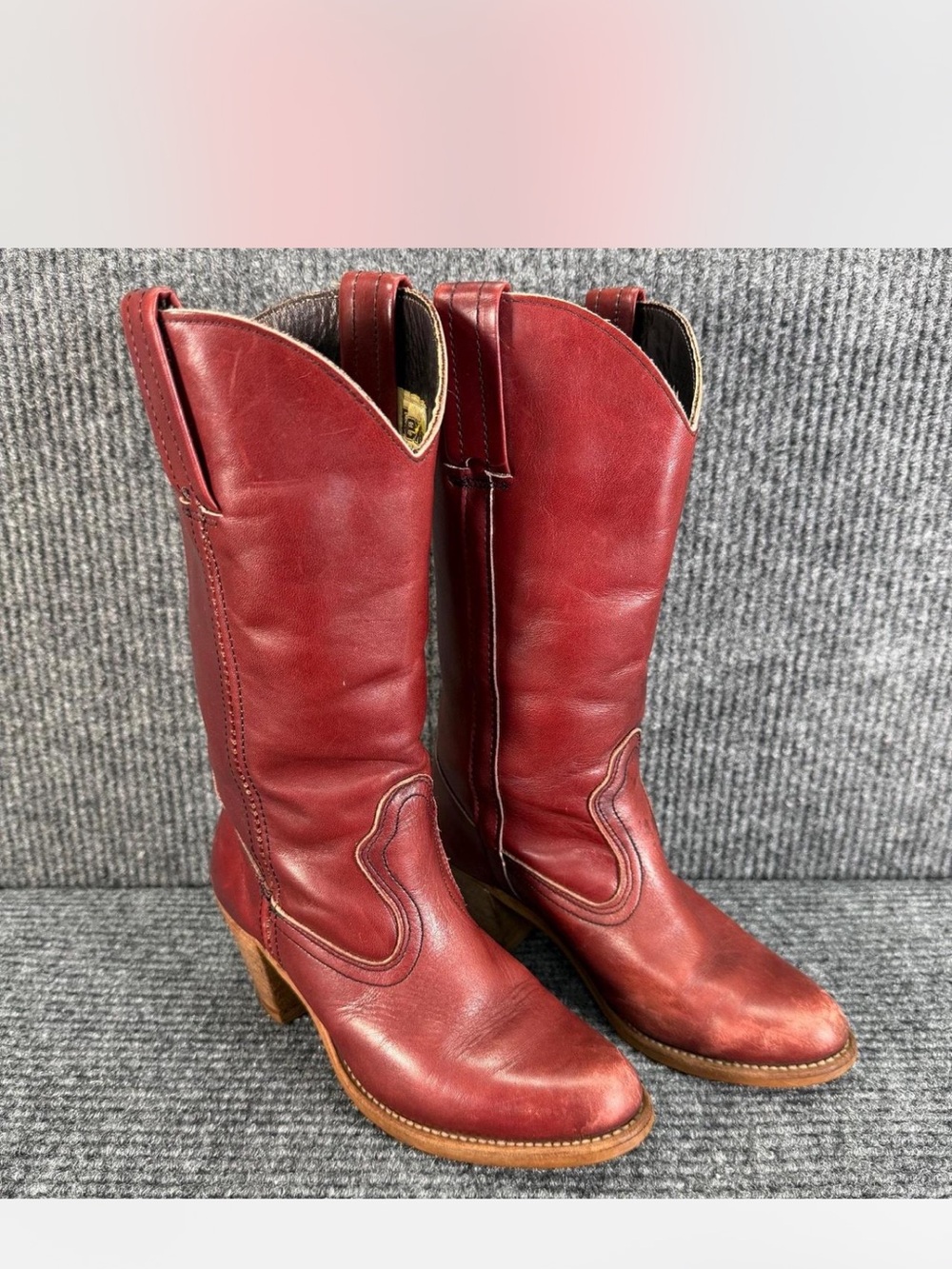 Women's Red Leather Western Boots